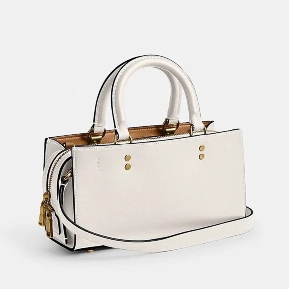Coach 1941 Rogue 26 East/West Bag in Brass/Chalk White Glovetanned Leather - Picture 11 of 12